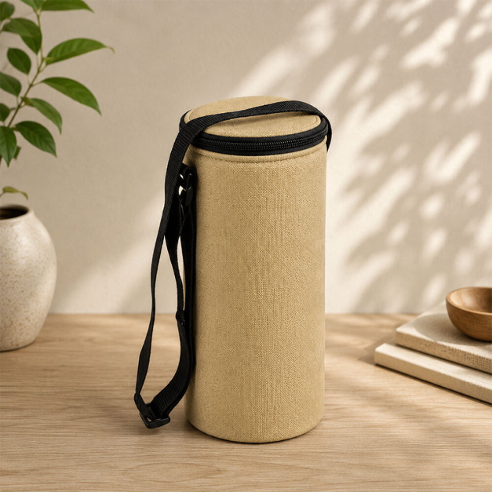Polyester Coated Cooler bottle Bag with Zipper Closure