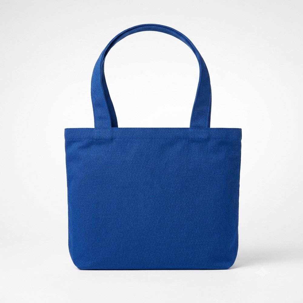 Red pocket canvas blue tote