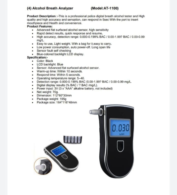 AL6000 Breath Alcohol Analyzer