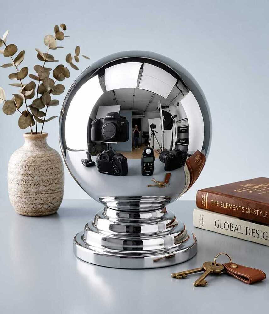 Stainless Steel Chrome Mirror Ball with Stand
