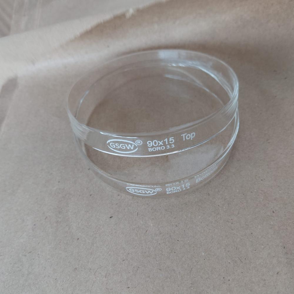 Petri Dish - Borosilicate Glass, 100mm X 15mm, Transparent | Reusable, Autoclavable, Loose-fitting Lid, Marking Area