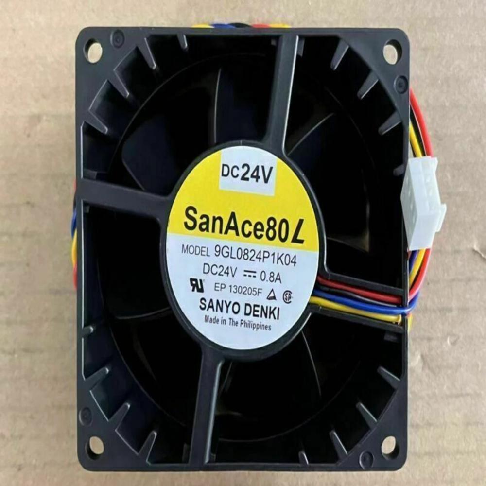 SANACE 9GL0824P1K04 24V DC 0.8A 8038mm Ball Bearing Industrial Axial Cooling Fan