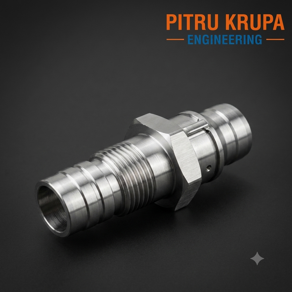 CNC Machined Stainless Steel Hose Barb Fitting with Hex Nut