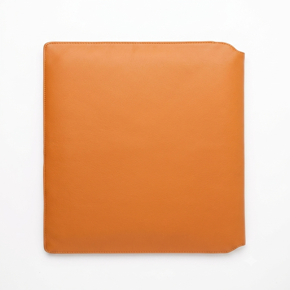 Orange and Brown PU Laptop sleeve with flap