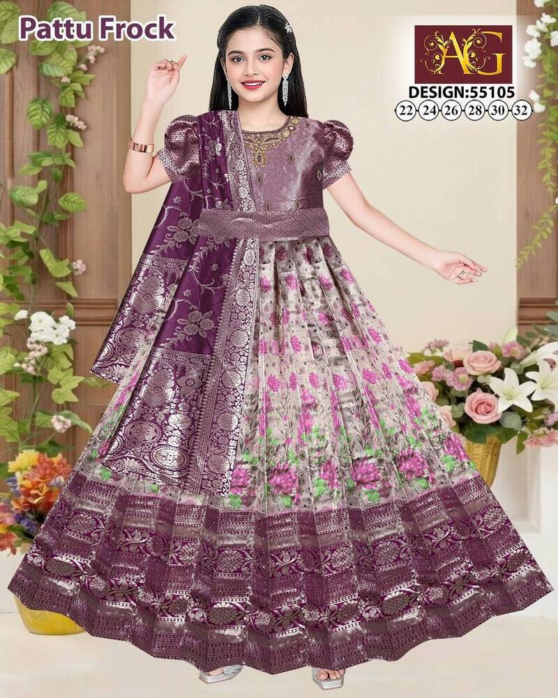 55105 Fancy Multicolor Baby Long Frock