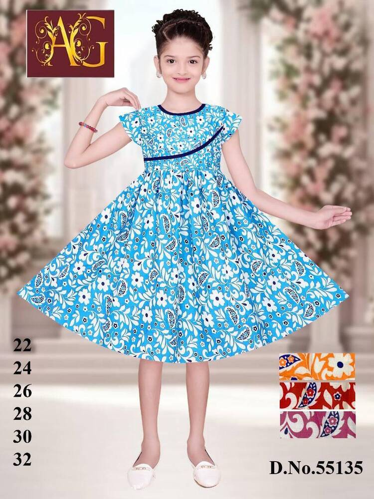 55135 Flower Printed Baby Frock