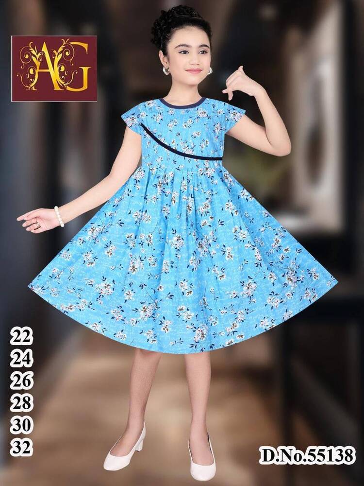 55138 Flower Printed Baby Frock