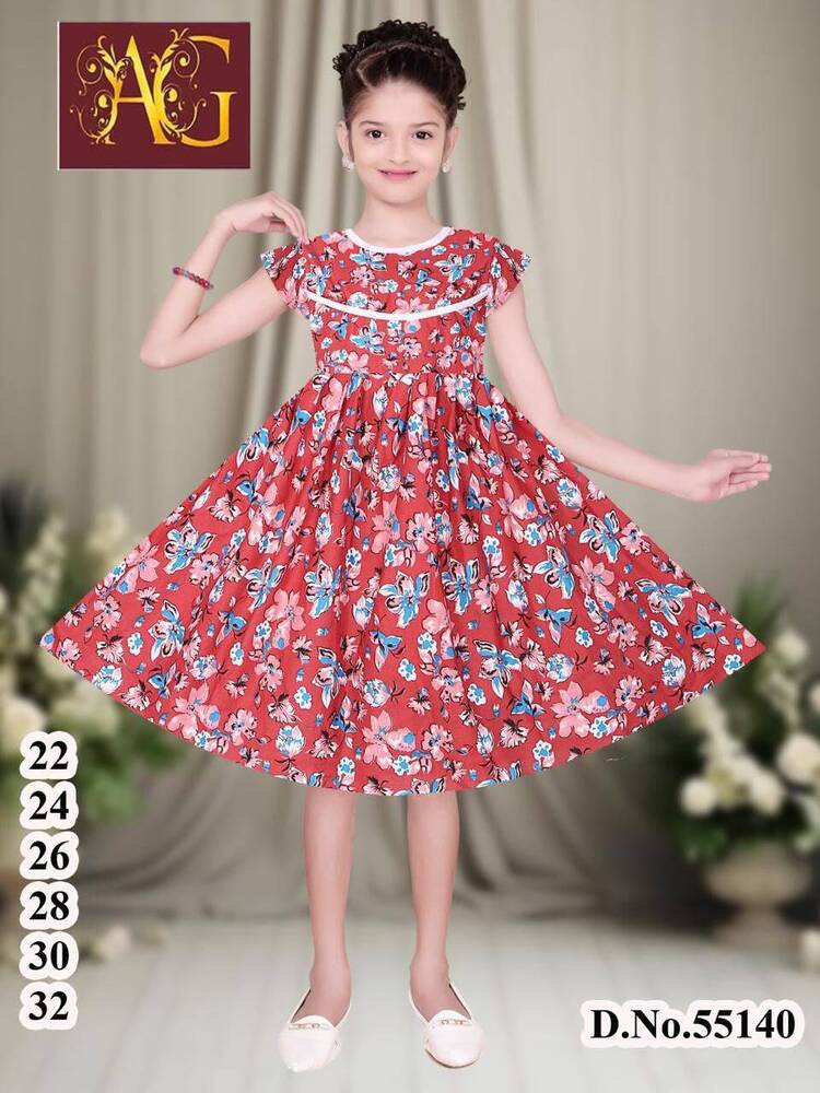 55140 Flower Printed Baby Frock