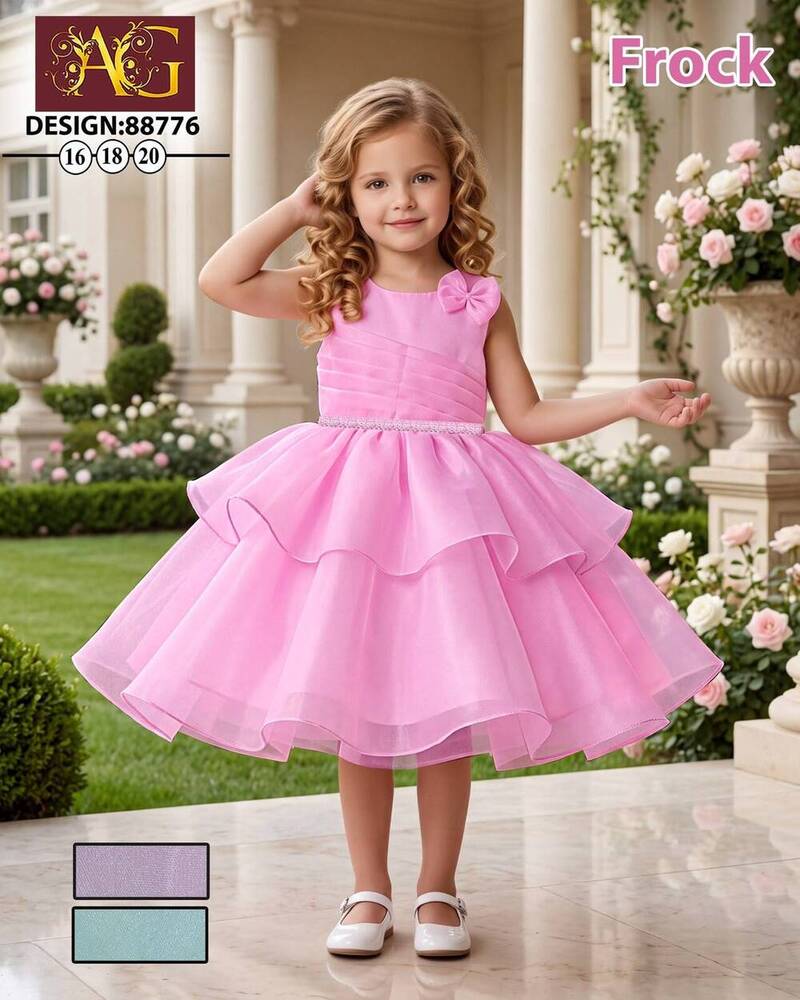 88776 Trendy Soft Net Baby Frock