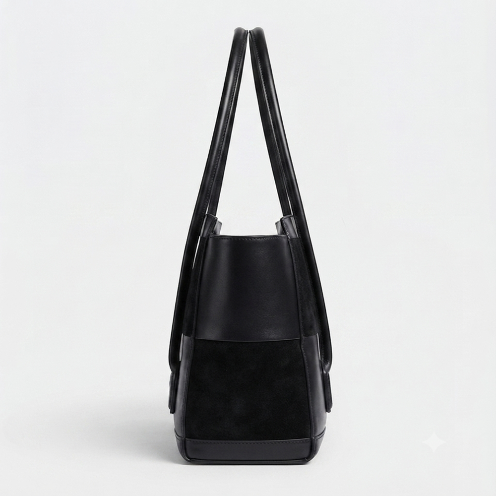 PU & Suede Patchwork Handbag tote