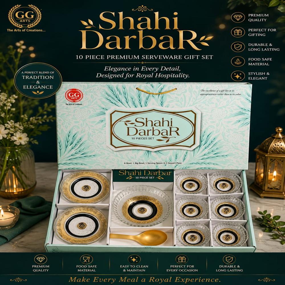 Shahi Darbar 10 Pcs Premium Serving Bowl Set - Capacity: 250-300 Milliliter (Ml)
