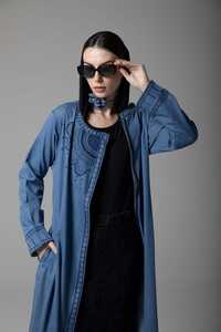 Premium Denim Embroidered Abaya Burqa