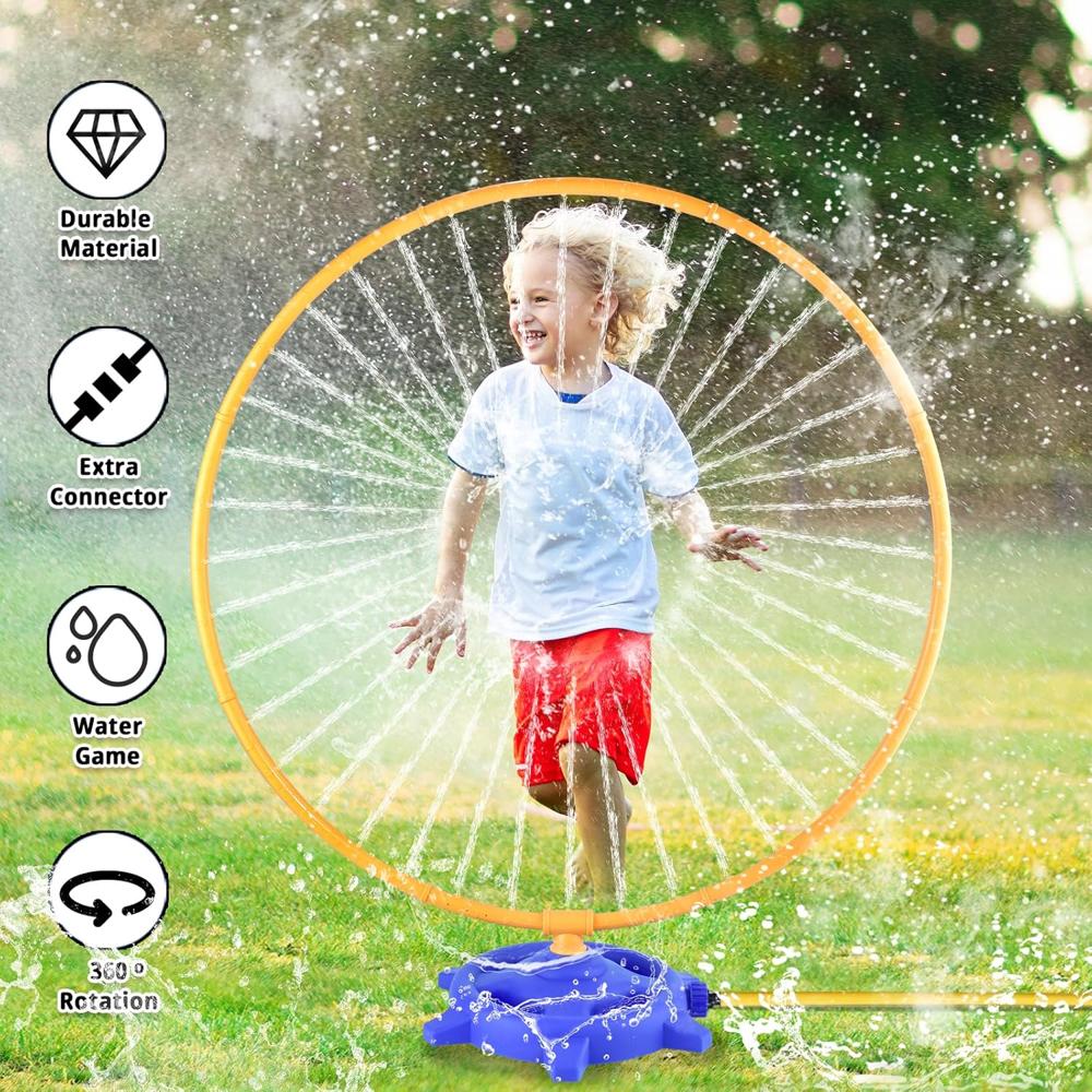 Toddler Water Sprinkler | 46 Rotating Spray Nozzles Connectors - Material: Abs