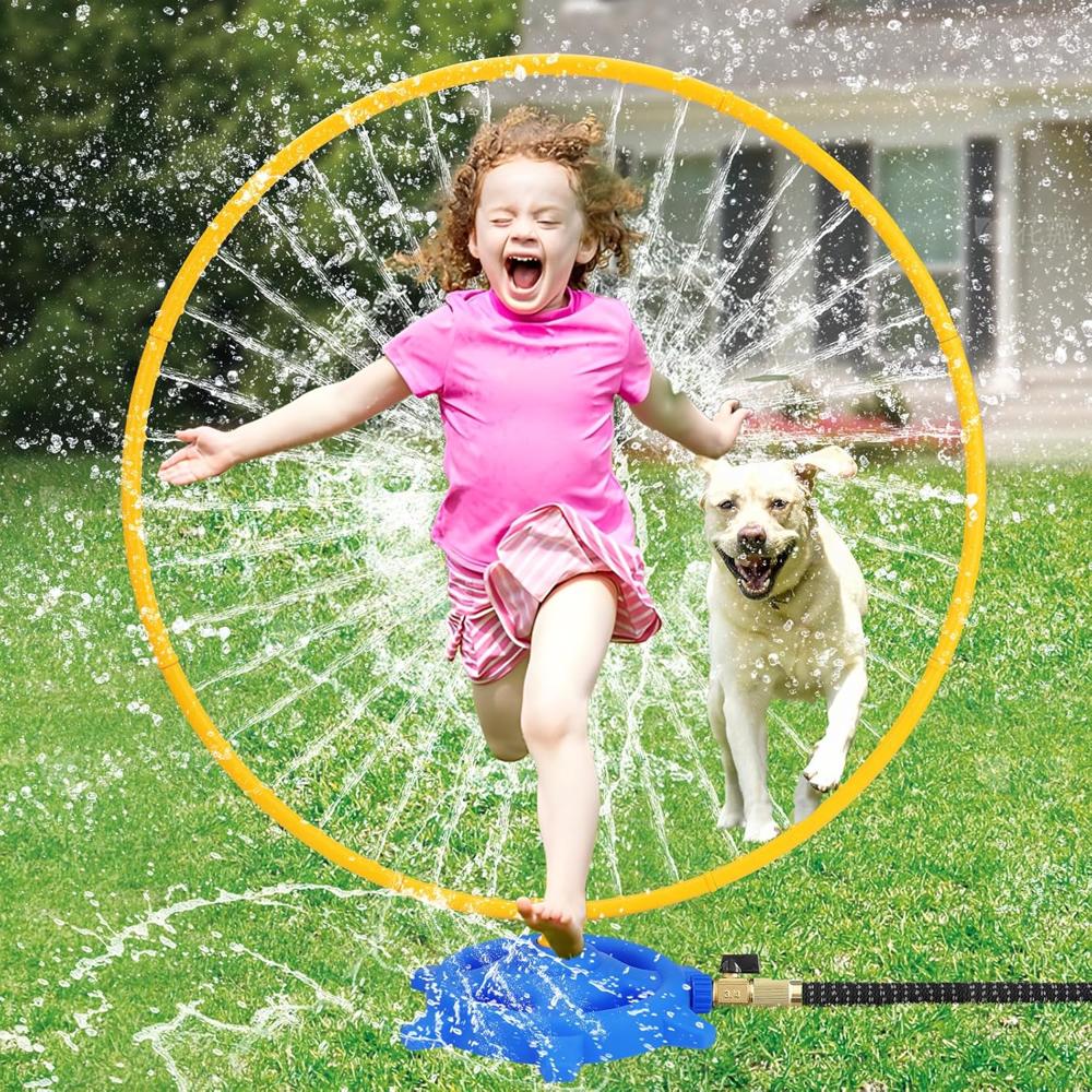 Toddler Water Sprinkler | 46 Rotating Spray Nozzles Connectors