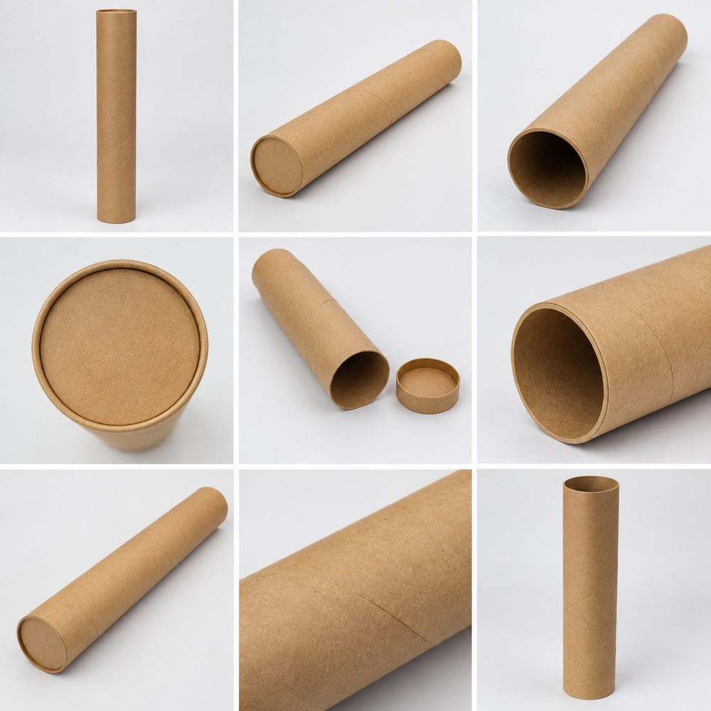 Paper Tube - Paper Material, Brown Color, Plain Printed Finish | Ideal For Various Industries