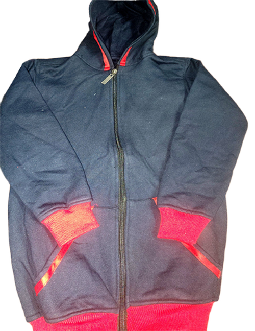 Blue Poly Fleece Hooded Jacket