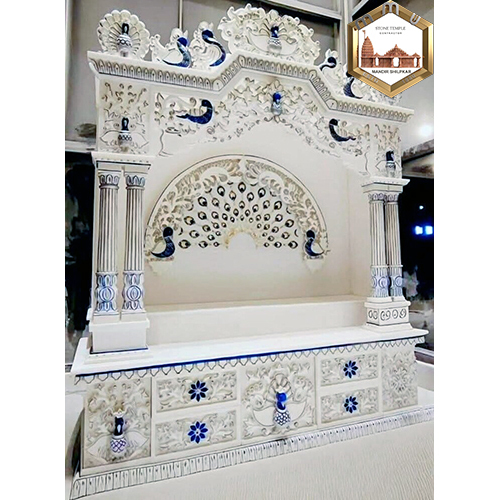 Inlay Work Marble Temple - Color: White