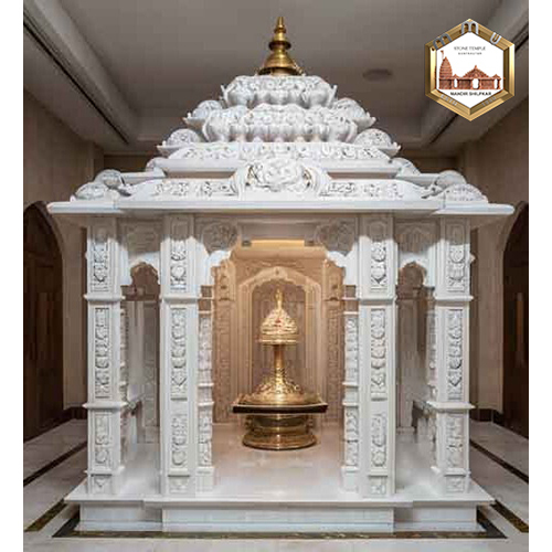 Makrana White Marble Temple - Design Type: Modern Carved