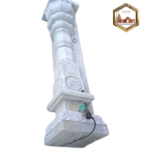 Stone Temple Pillar - Height: Approx. 5-6 Feet (Custom As Required)