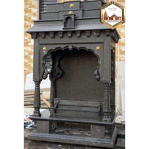 Black Basalt Stone Temple - Height: Approximately 6-7 Feet (Can Be Customized)
