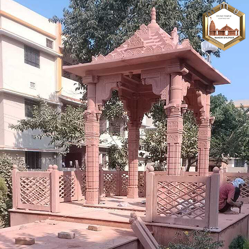 Outdoor Stone Temple Contractor - Color: Red / Pink Sandstone