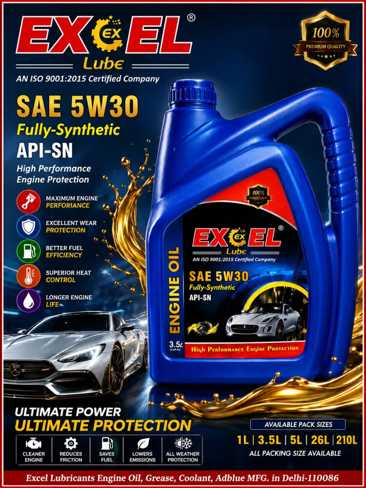 Excel 5W30 Car Engine Oil Best Quality Fully Synthetic Api