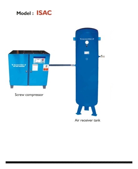 ISAC Screw Compressor with Air Receiver Tank