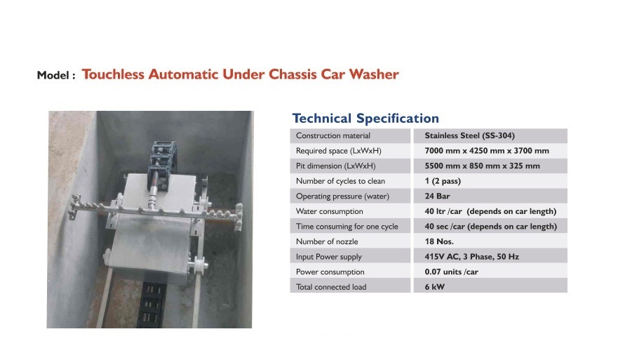 Touchless Automatic Under Chassis Car Washer