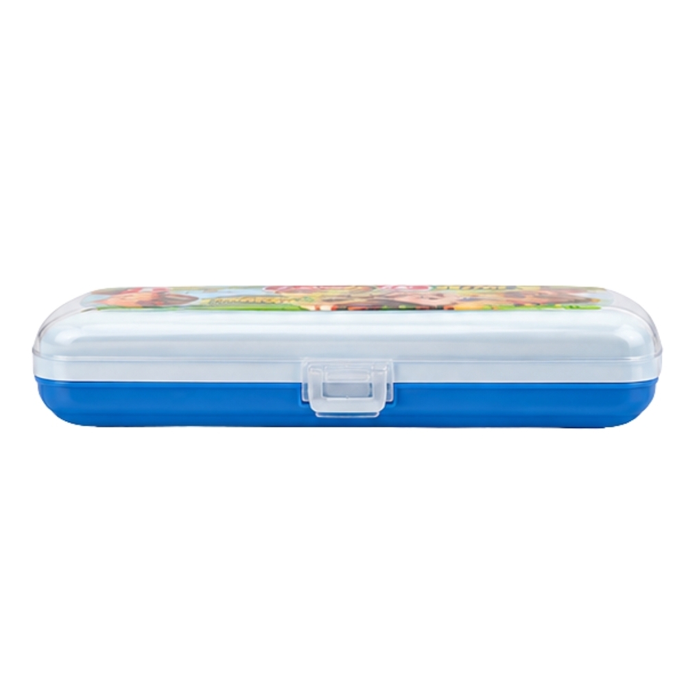 Plastic Pencil Box - Plastic, 18x6x2.5cm, Multi-color, Snap Lock Closure, Water Resistant