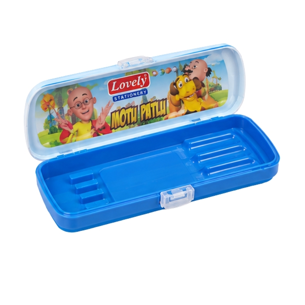 Plastic Pencil Box - Plastic, 18x6x2.5cm, Multi-color, Snap Lock Closure, Water Resistant