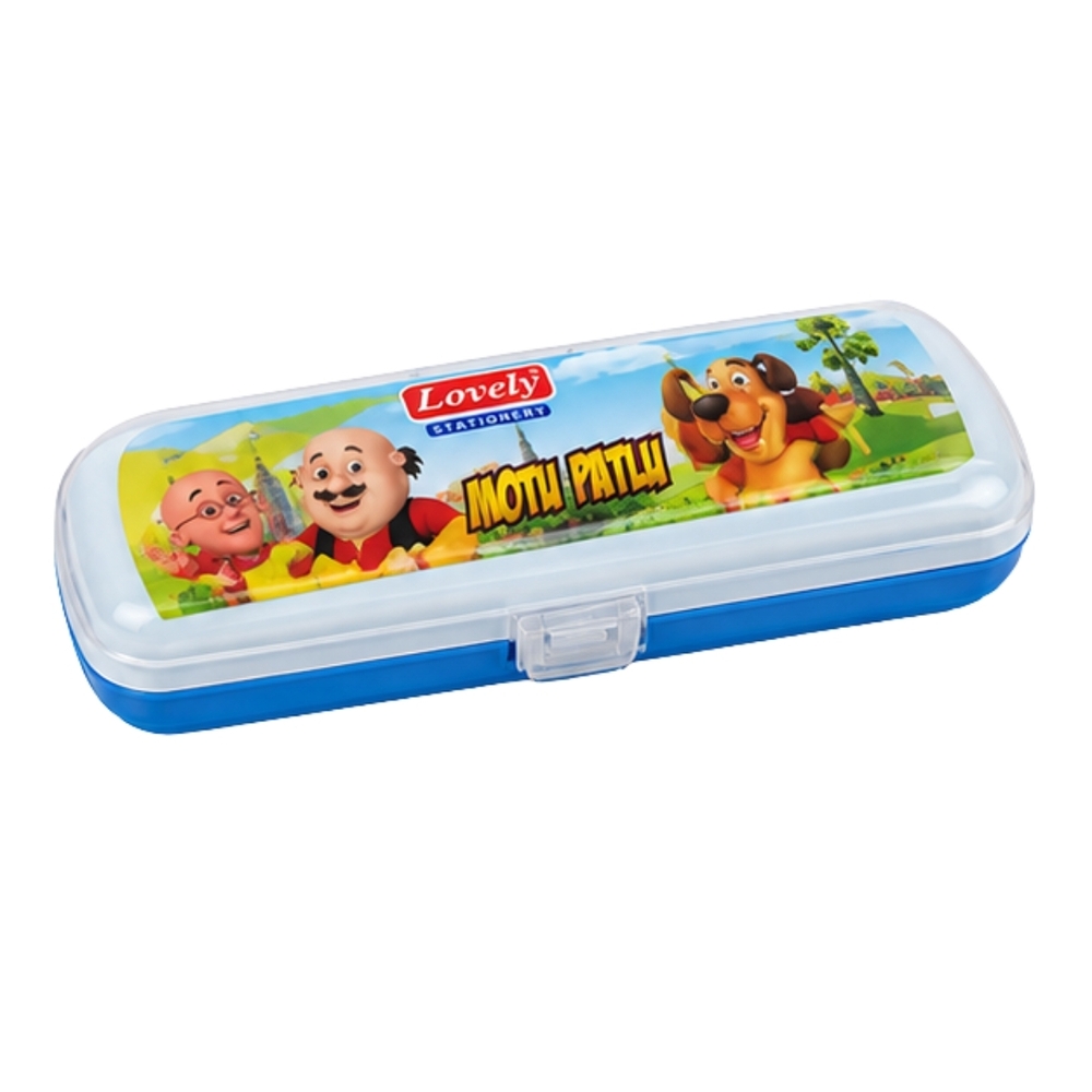 Plastic Pencil Box - Plastic, 18x6x2.5cm, Multi-color, Snap Lock Closure, Water Resistant