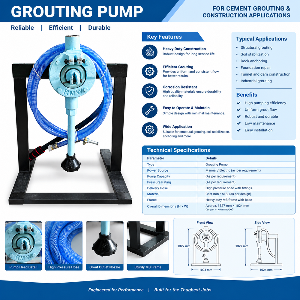 Cement Grouting Pump - Accuracy: 100 %