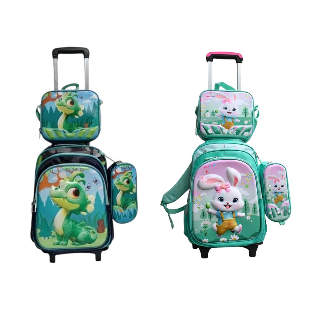 Kids Trolley School Bag with Lunch Bag & Pencil Case