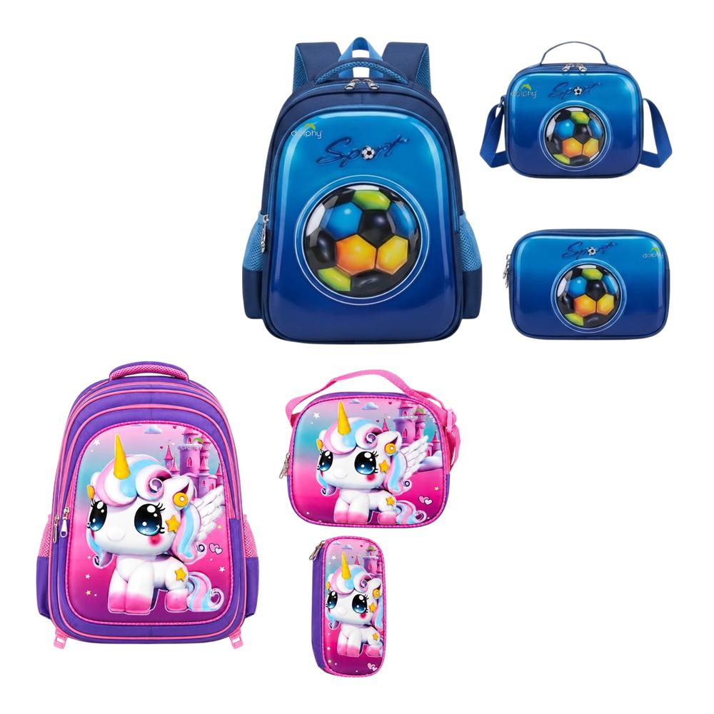 Waterproof Kids School Backpack with Lunch Bag & Pencil Case