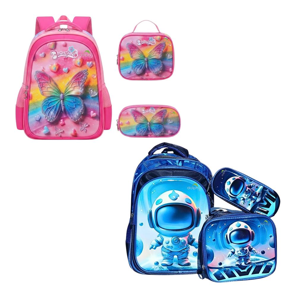 Waterproof Kids School Backpack with Lunch Bag & Pencil Case