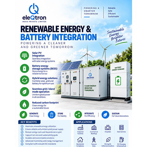 Renewable Energy and Battery Integration By ELEQTRON INDIA PRIVATE LIMITED