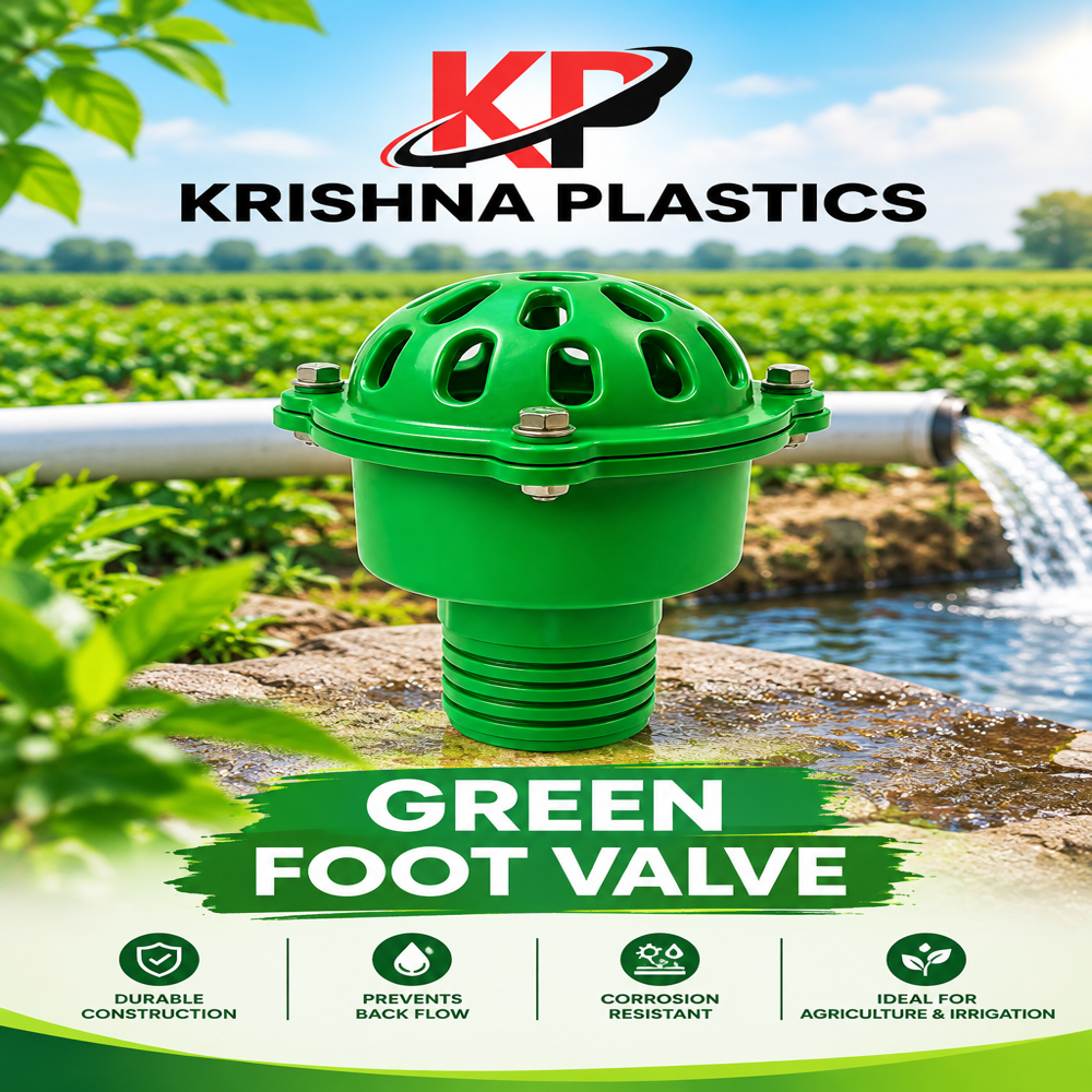 Plastic Green Nipple Foot Valve - Height: 3 Inch (In)