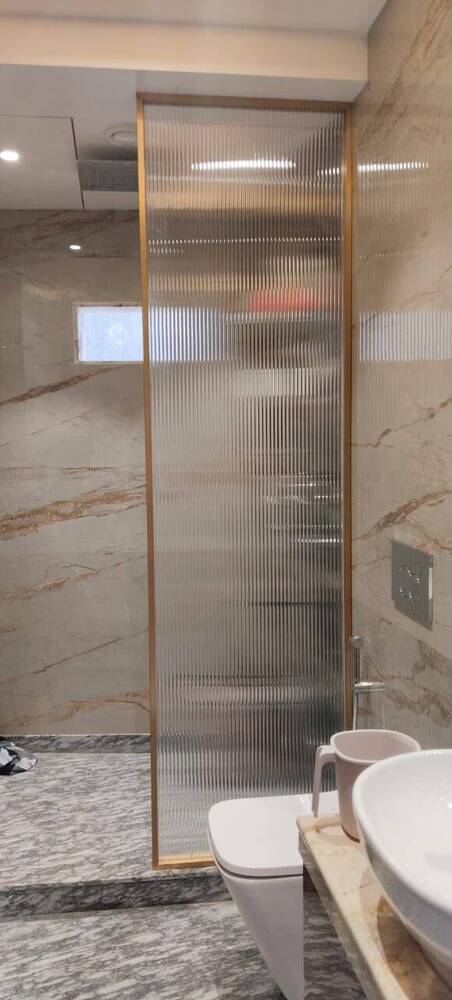 Fluted Glass Shower Partition