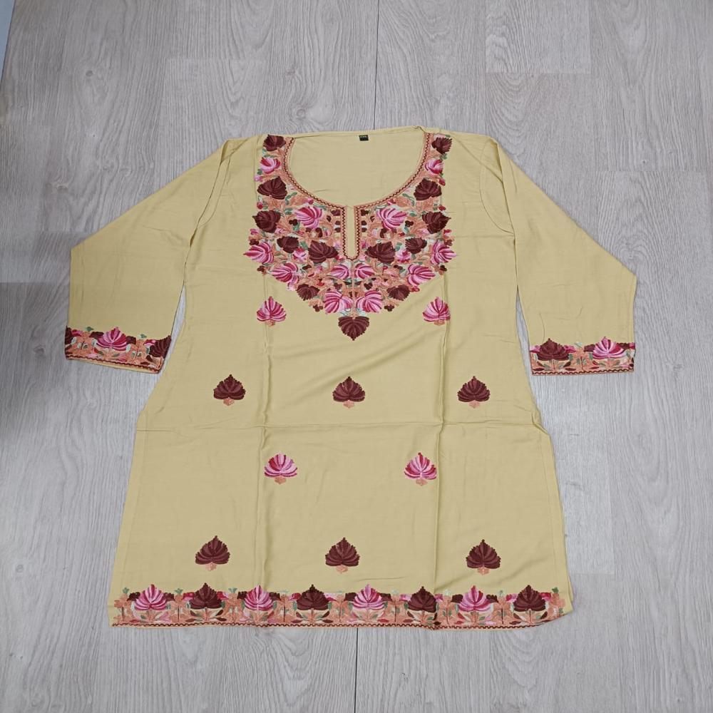 Designer Cream Color Ladies Dress