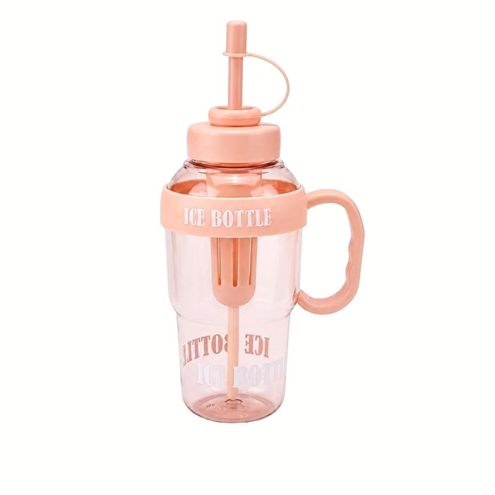 Ice Cream Theme Sipper Bottle 1200ml BPA-Free Leakproof Straw Water Bottle with Handle