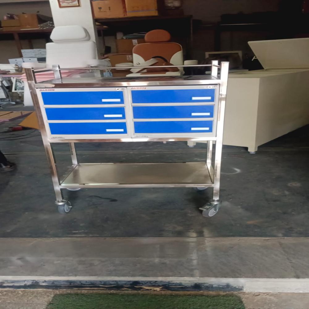 Stainless Steel Instrument Trolley with Drawers
