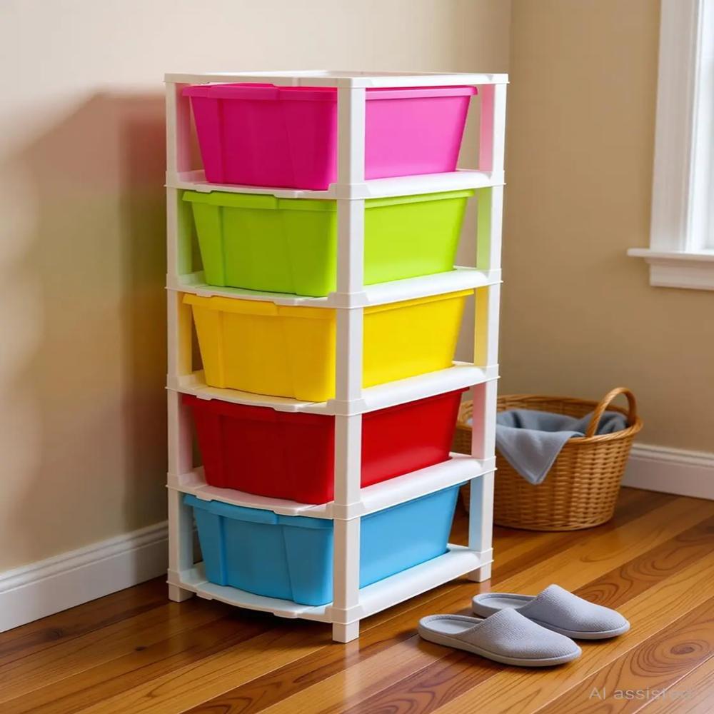 5 XL Plastic Type Modular Drawer Multi-Color Storage System Use Home