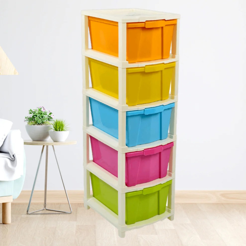 5 XL Plastic Type Modular Drawer Multi-Color Storage System Use Home