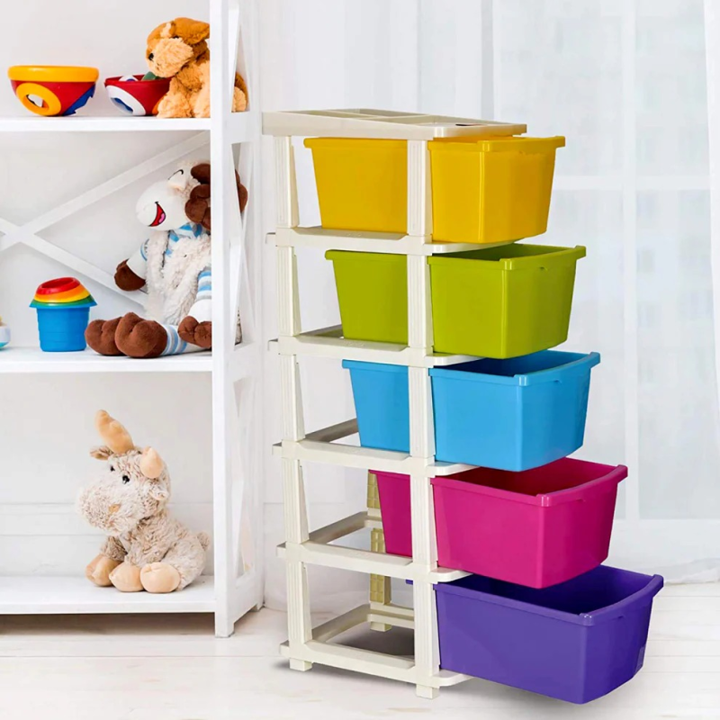 5 XL Plastic Type Modular Drawer Multi-Color Storage System Use Home