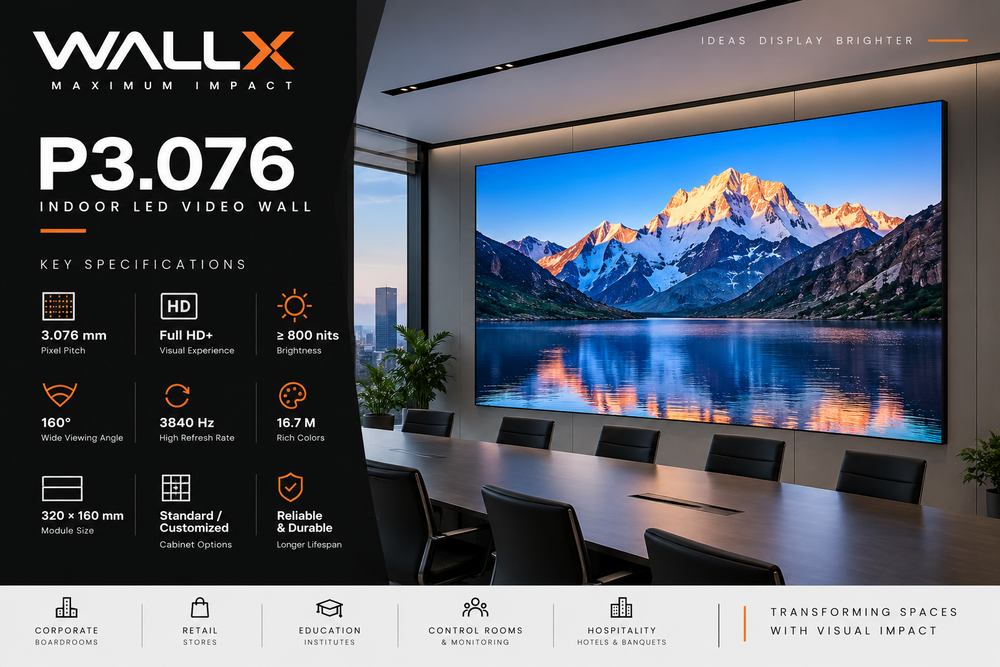 WallX P3.076 Indoor LED Video Wall