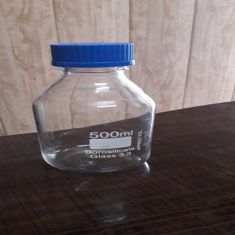 Laboratory glass reagent bottle with cap