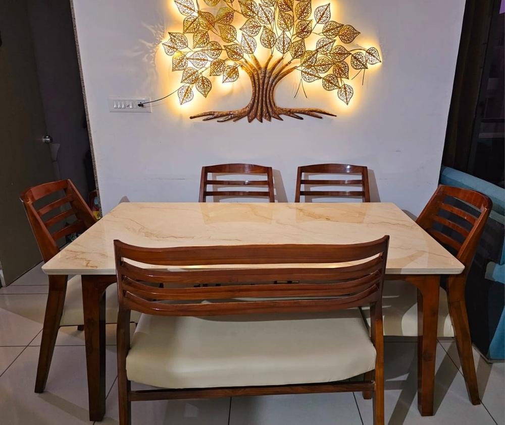 Rectangular Wooden Dining Table Set