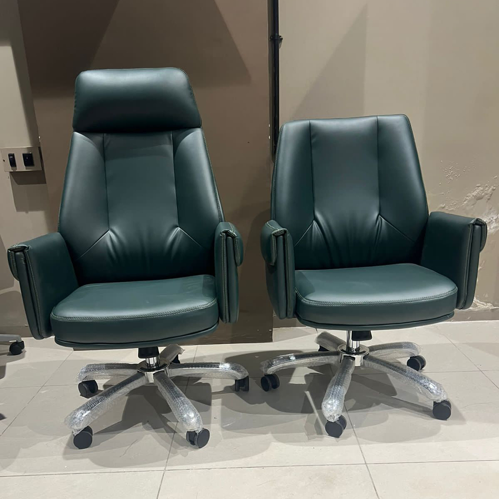 Dark Green Faux Leather Executive Office Chair