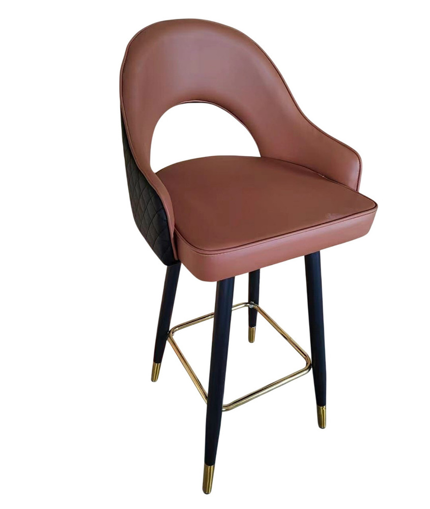 Brown And Black PU Leather Counter Chair