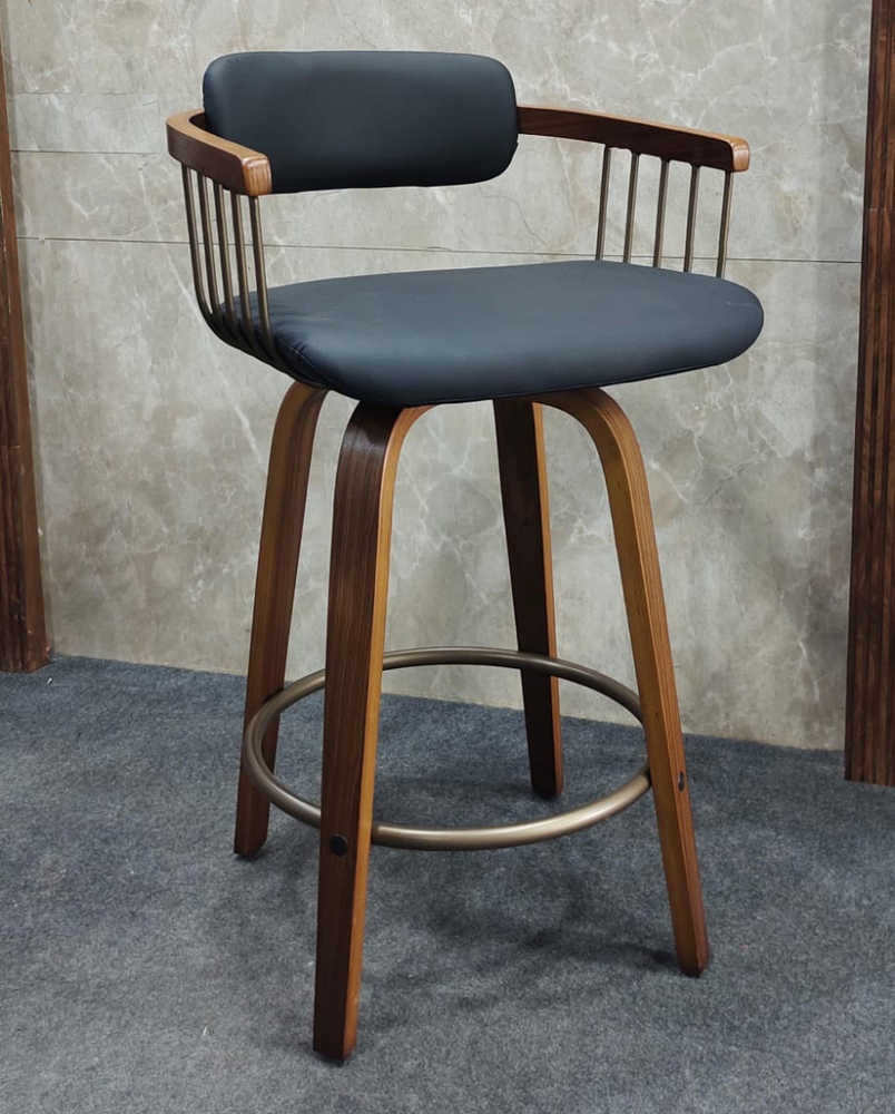 Brown Wooden Counter Chair